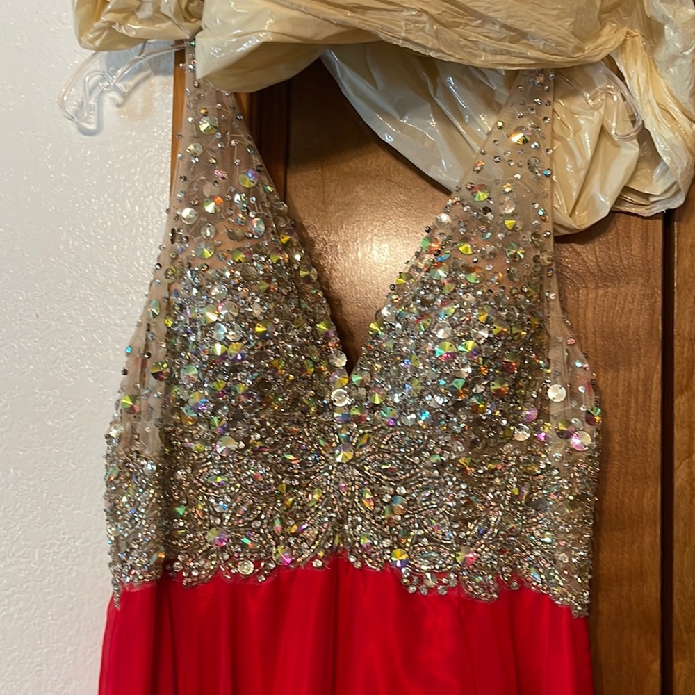 Red with sequin bust formal/prom dress